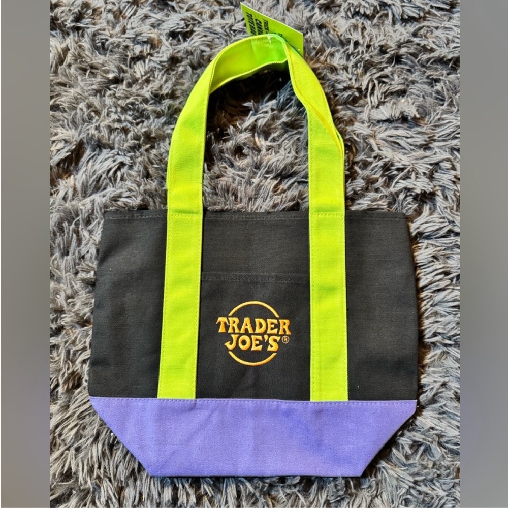 Trader Joe's Halloween October Collection 2025 Black and Purple mini Tote Bag
